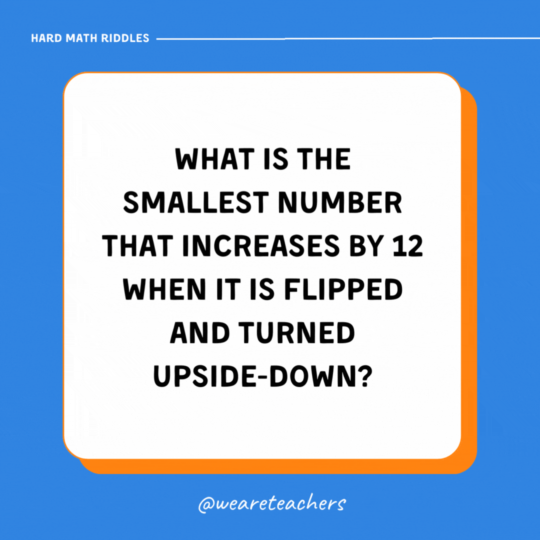 What is the smallest number that increases by 12 when it is flipped and turned upside-down? What is the smallest number that increases by 12 when it is flipped and turned upside-down?