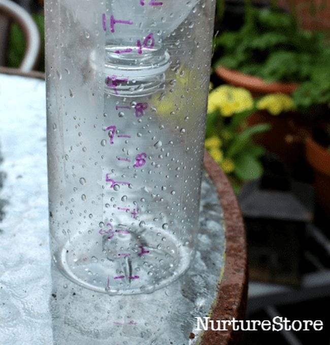 DIY Rain Gauge Plastic bottle converted to a homemade rain gauge
