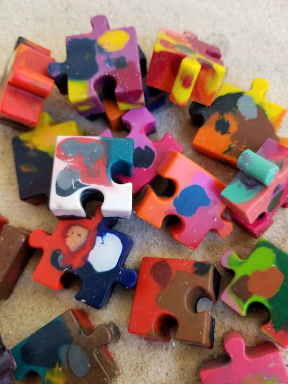 Crayon puzzle pieces Crayon puzzle pieces