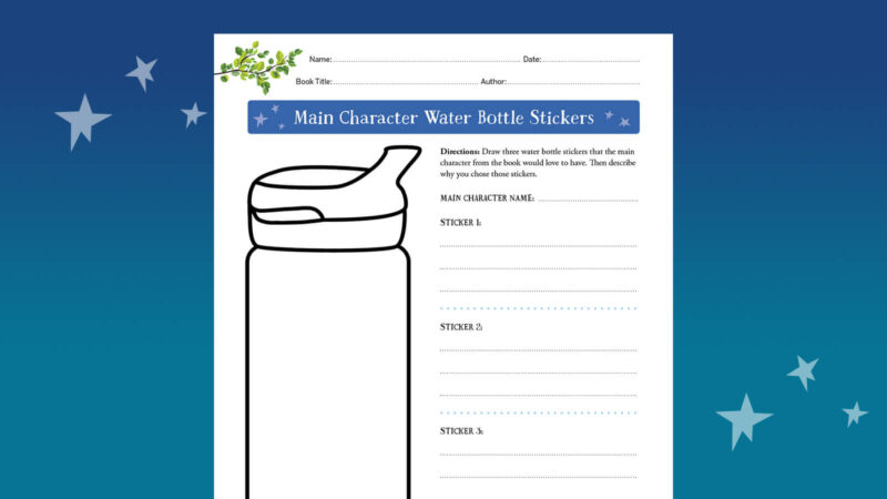nocturnals-book-report-water-bottle -stickers book report templates designing water bottle stickers worksheet