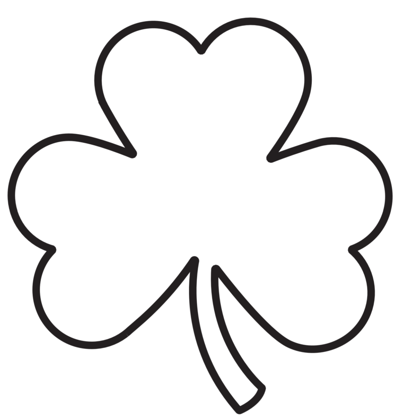 Image 1-22-24 at 1.05 PM Large black and white shamrock printable template.