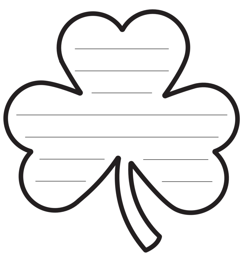 Image 1-22-24 at 1.06 PM Large shamrock printable template with lines.