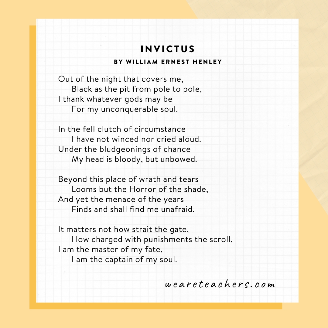 Invictus by William Ernest Henley Invictus by William Ernest Henley- famous poems
