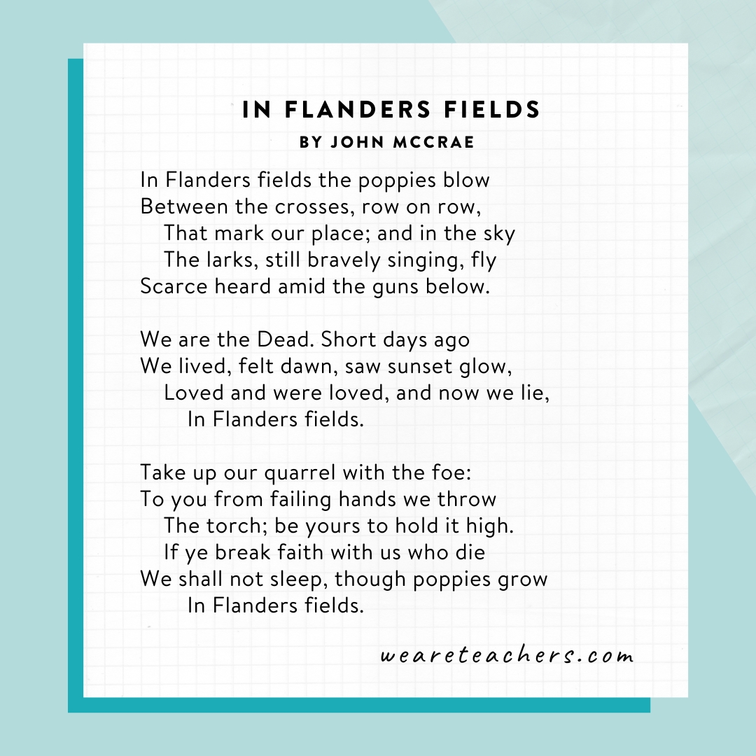 In Flanders Fields by John McCrae In Flanders Fields by John McCrae