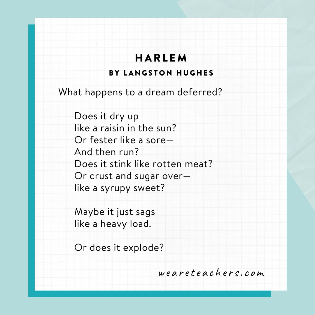 Harlem by Langston Hughes Harlem by Langston Hughes- famous poems