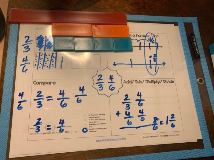 fractions-whiteboard fraction math problems on a whiteboard for teaching fractions