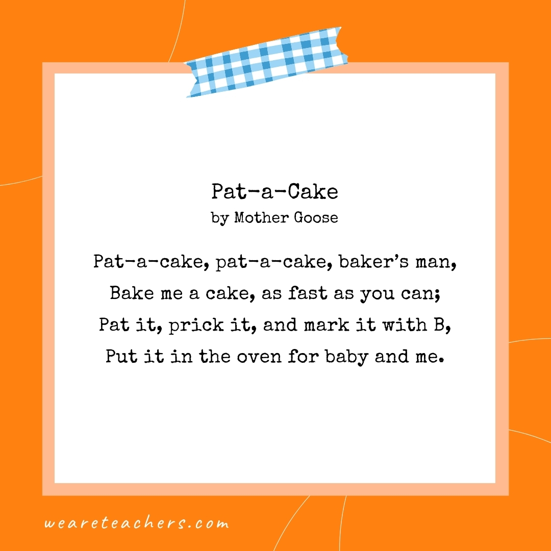 Pat-a-Cake by Mother Goose- alliteration poems