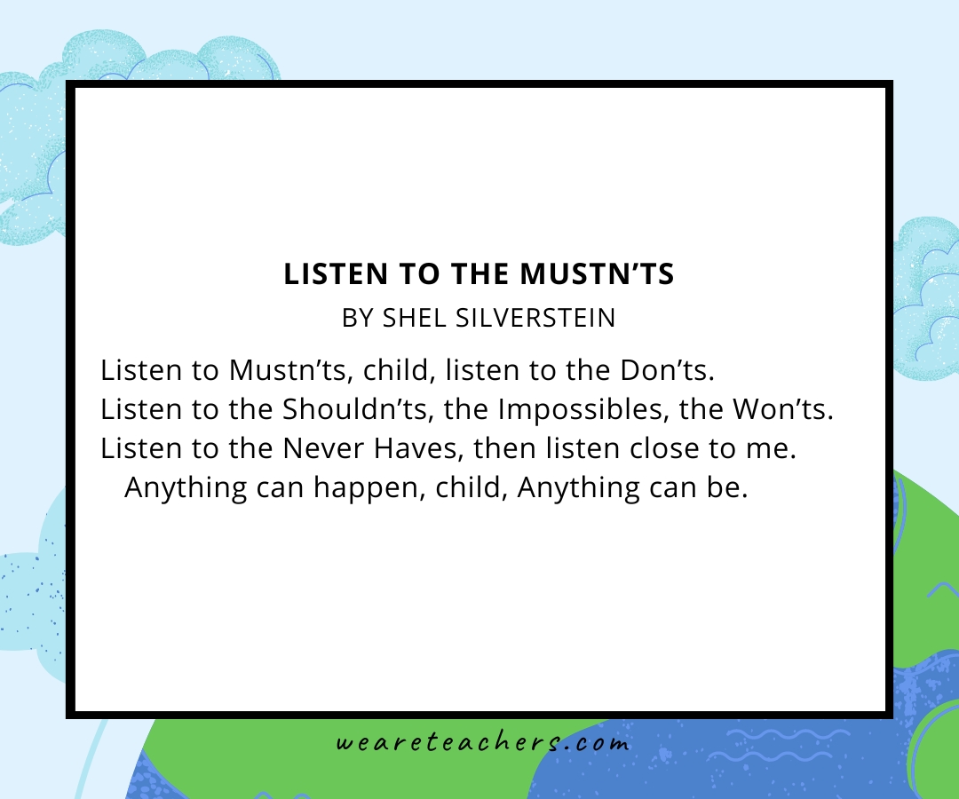 Earth-Day-Poems-9 Listen to the Mustn'ts by Shel Silverstein