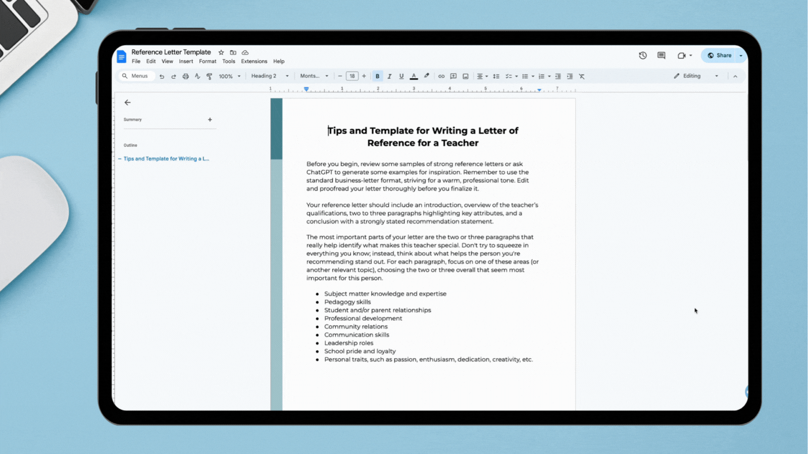 How To Write a Reference Letter Gif featuring screenshots of printable worksheets that guide educators through how to write a reference letter.