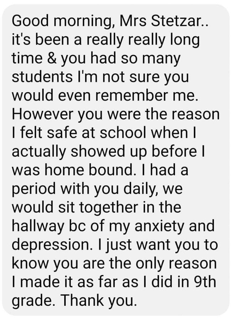 Teacher Thank You Text to a teacher saying thank you