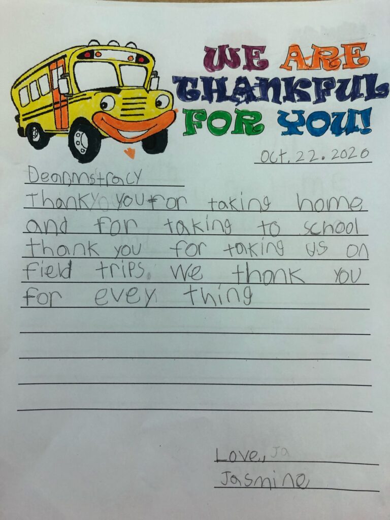 thank-you-note thank you note for a school bus driver appreciation day idea