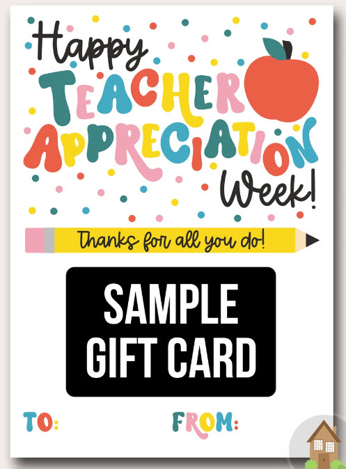 Gift card holder saying 