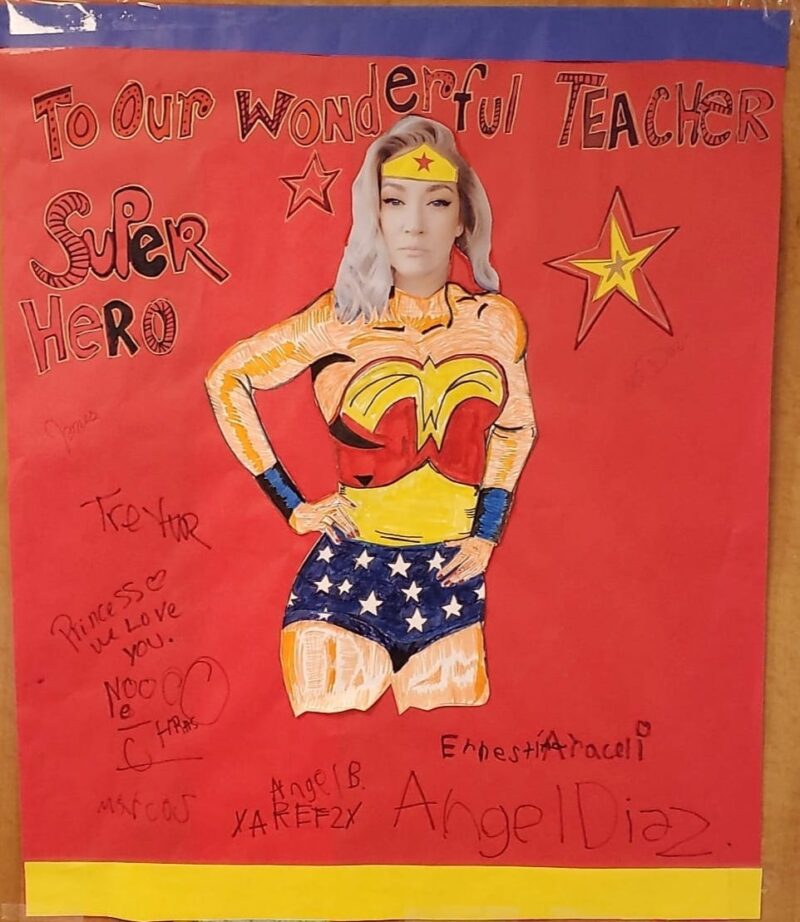 Teacher Appreciation Poster! Rachel K.'s class made her a superhero! Teacher appreciation poster!