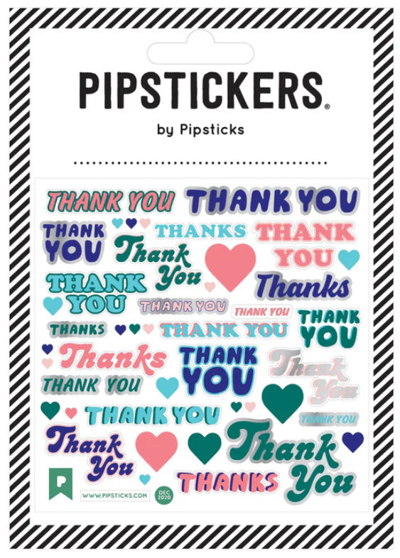 A sheet of Pipstickers with text saying 