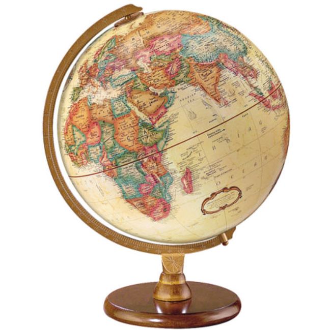 Desktop globe in antique coloring