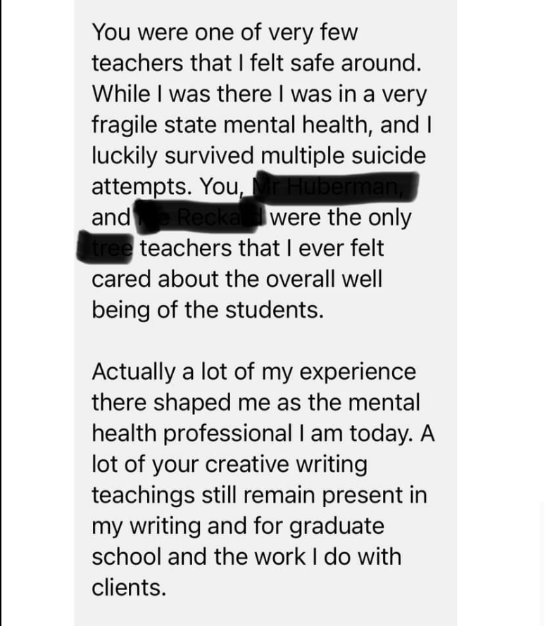 teacher-thank-you-notes-ann-c You never know what kids are going through, and Ann C. shared this amazing note from a former student that emphasizes the importance of always being kind.