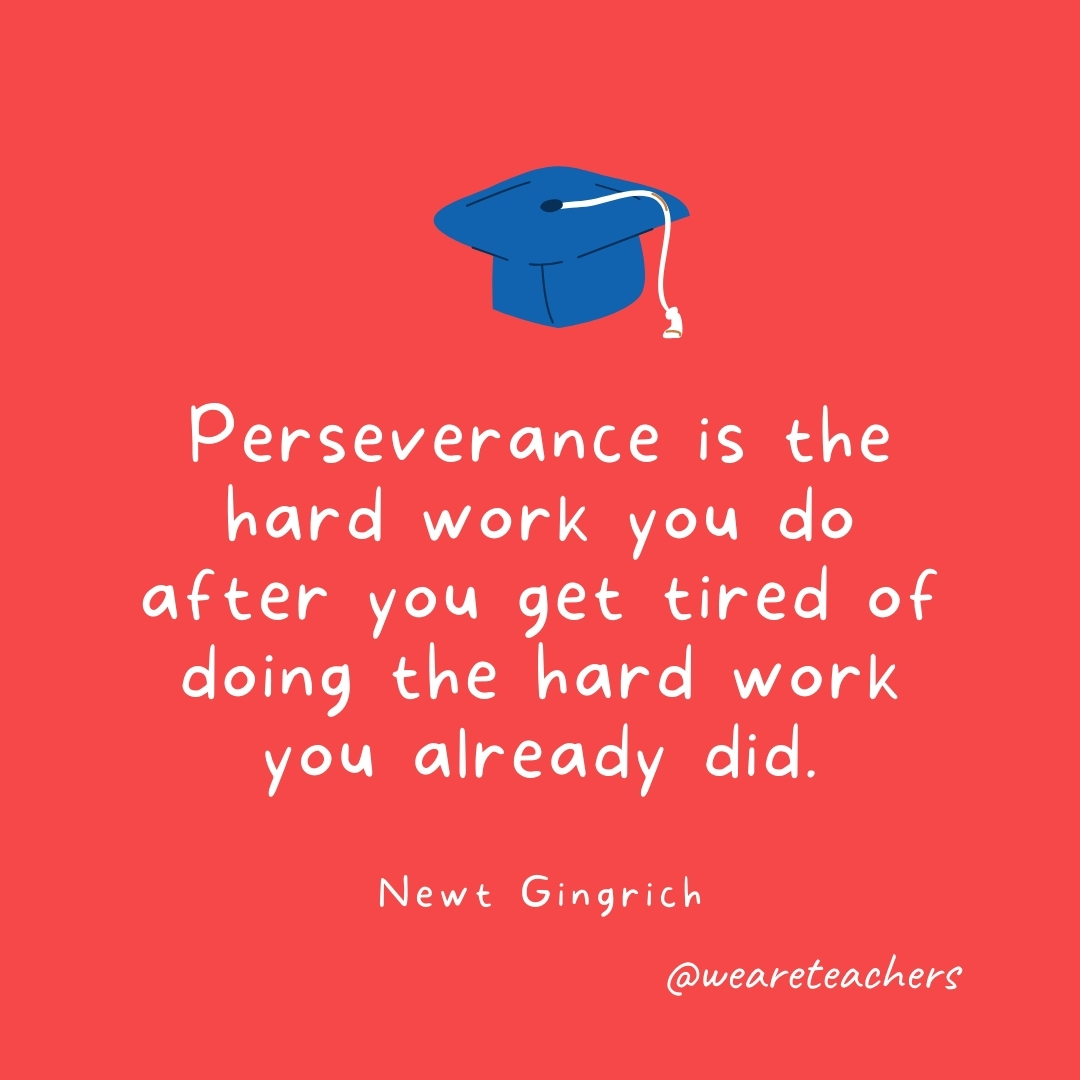 Perseverance is the hard work you do after you get tired of doing the hard work you already did. —Newt Gingrich