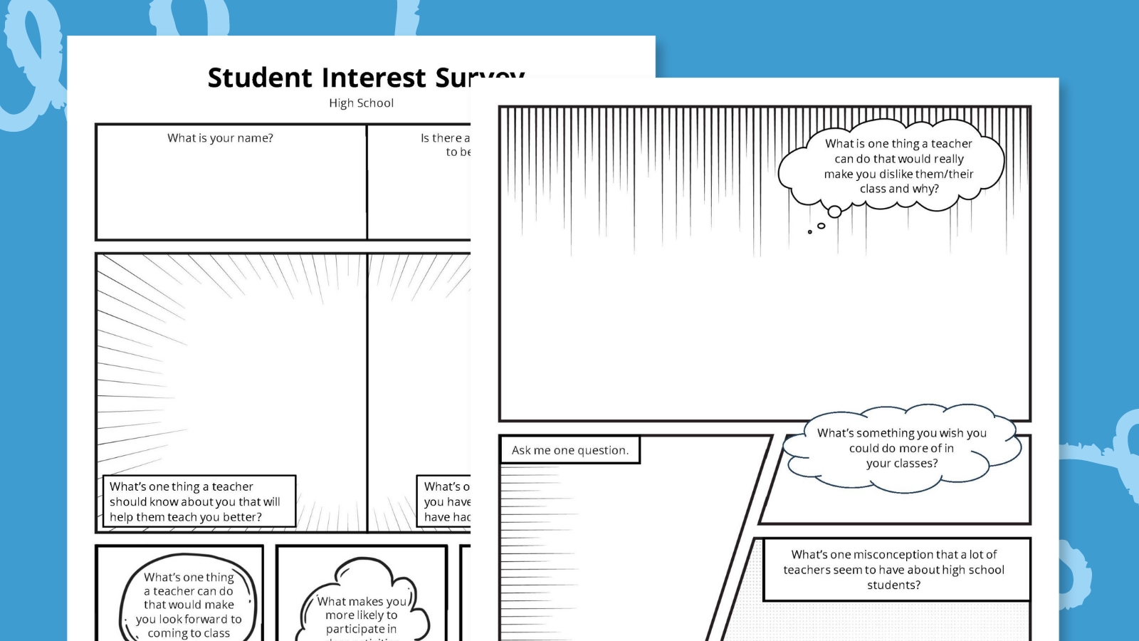 Free Student Interest Survey: Get To Know Your Class Image of the high school level student interest survey