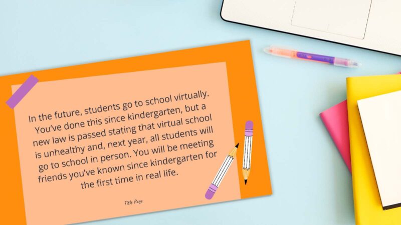 Short Story Ideas Guaranteed To Get Your Students’ Creating Juices Flowing A science fiction prompt on a school desk.