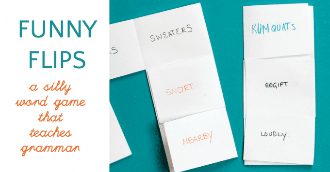 Funny Flips A folded piece of paper with three flaps with vocabulary words written on each flap