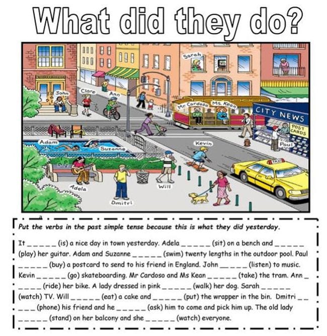 verb-tense-tellastory story with blanks where verbs should be