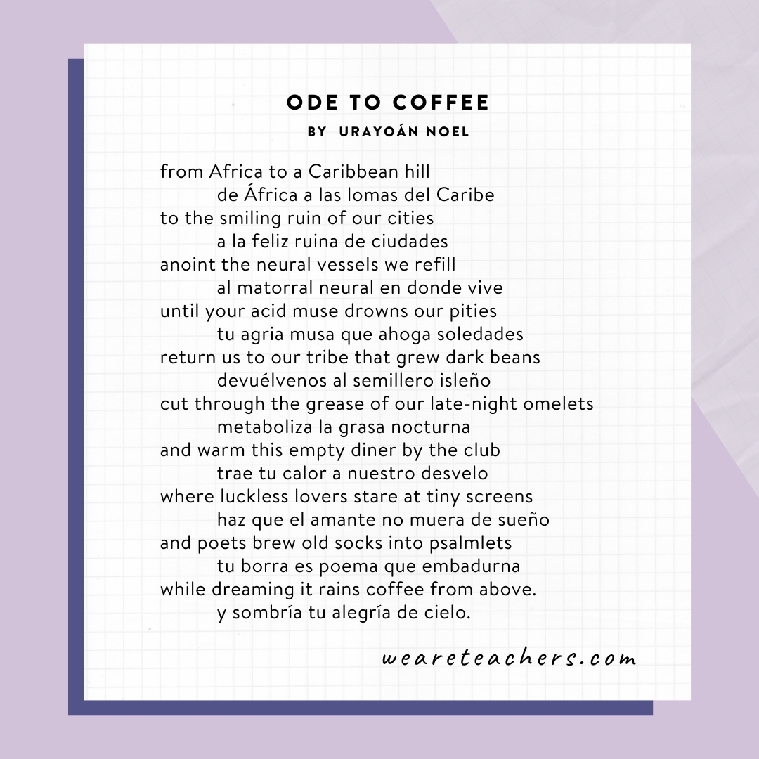 Free-Verse-Poems-14 Ode to Coffee by Urayoán Noel