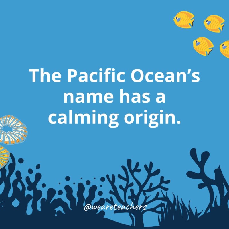 Ocean Facts 28 Ocean facts for kids: The Pacific Ocean's name has a calming origin.