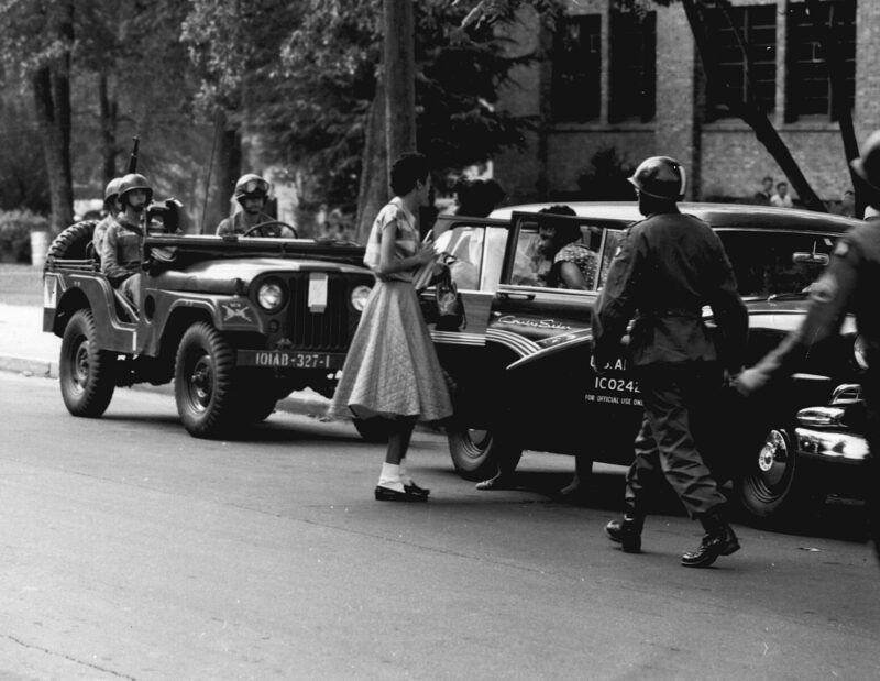 Operation_Arkansas,_Little_Rock_Nine photo of the little rock nine students who desegregated a school