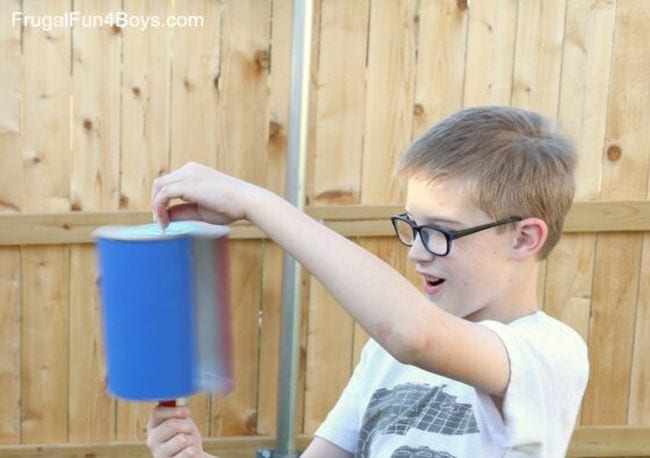 DIY Wind Turbine Child playing with a DIY wind turbine