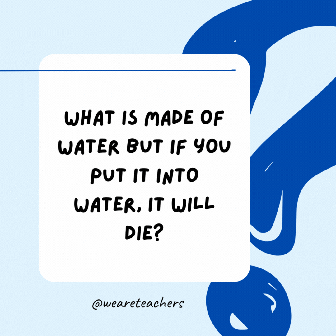 What is made of water but if you put it into water, it will die?

An ice cube.