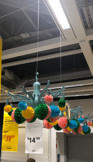 A colorful hanging dryer is shown.
