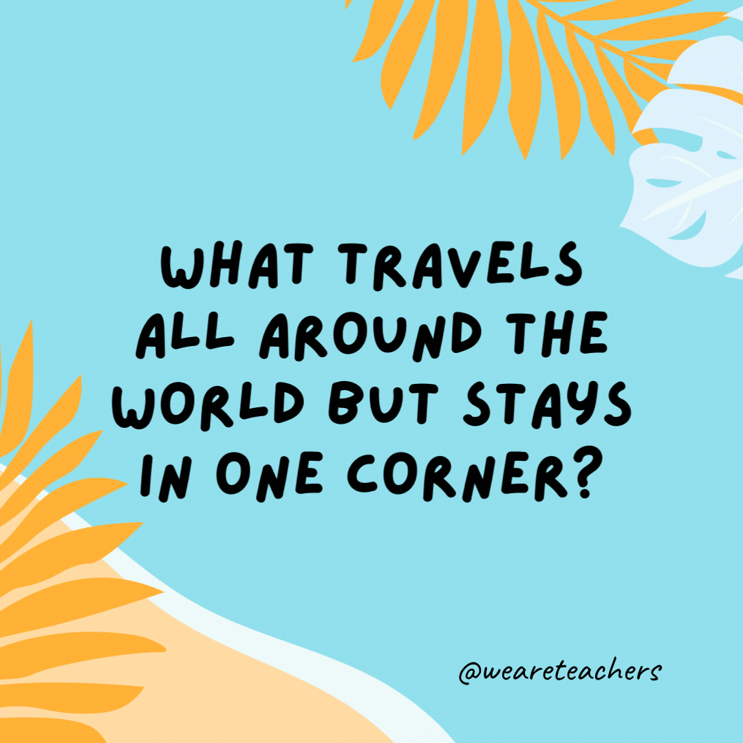 38 Super Silly Summer Jokes for Kids What travels all around the world but stays in one corner? A postage stamp.