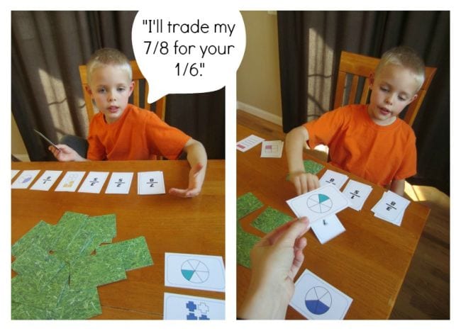 Third Grade Math Games Deceptively Educational Child playing a trading card game with fraction cards