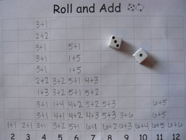 Third Grade Math Games Mrs Ts First Grade Class Graph and a pair of dice