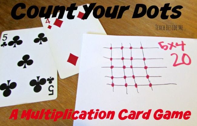 Third Grade Math Games: Count Your Dots Two playing cards and a score sheet for the multiplication card game Count Your Dots