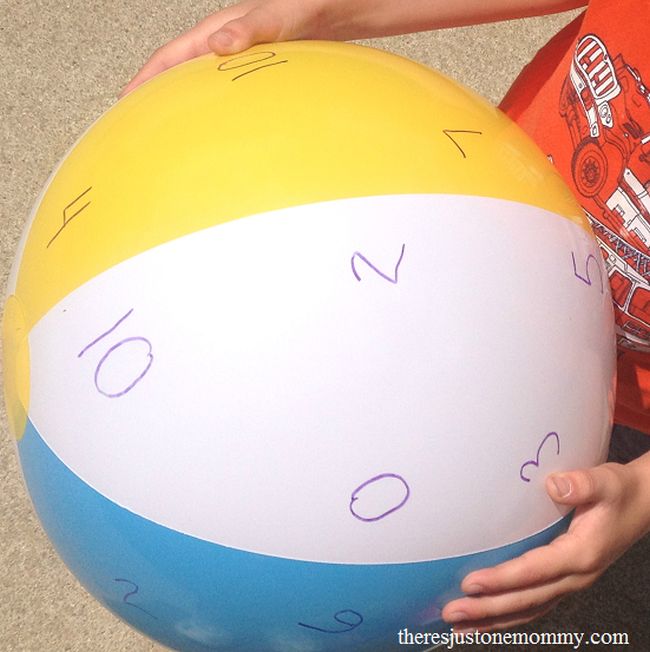 beach-ball beach ball with numbers on it for a math facts games