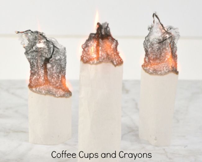 Easy Science Experiments: Flying Tea Bags Empty tea bags burning into ashes