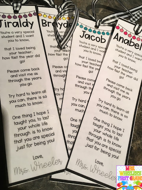 End of Year Bookmarks End-of-year poem on bookmarks for students