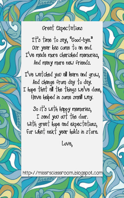 End of Year Letters: Poem Goodbye poem from a teacher to a student at the end of the year
