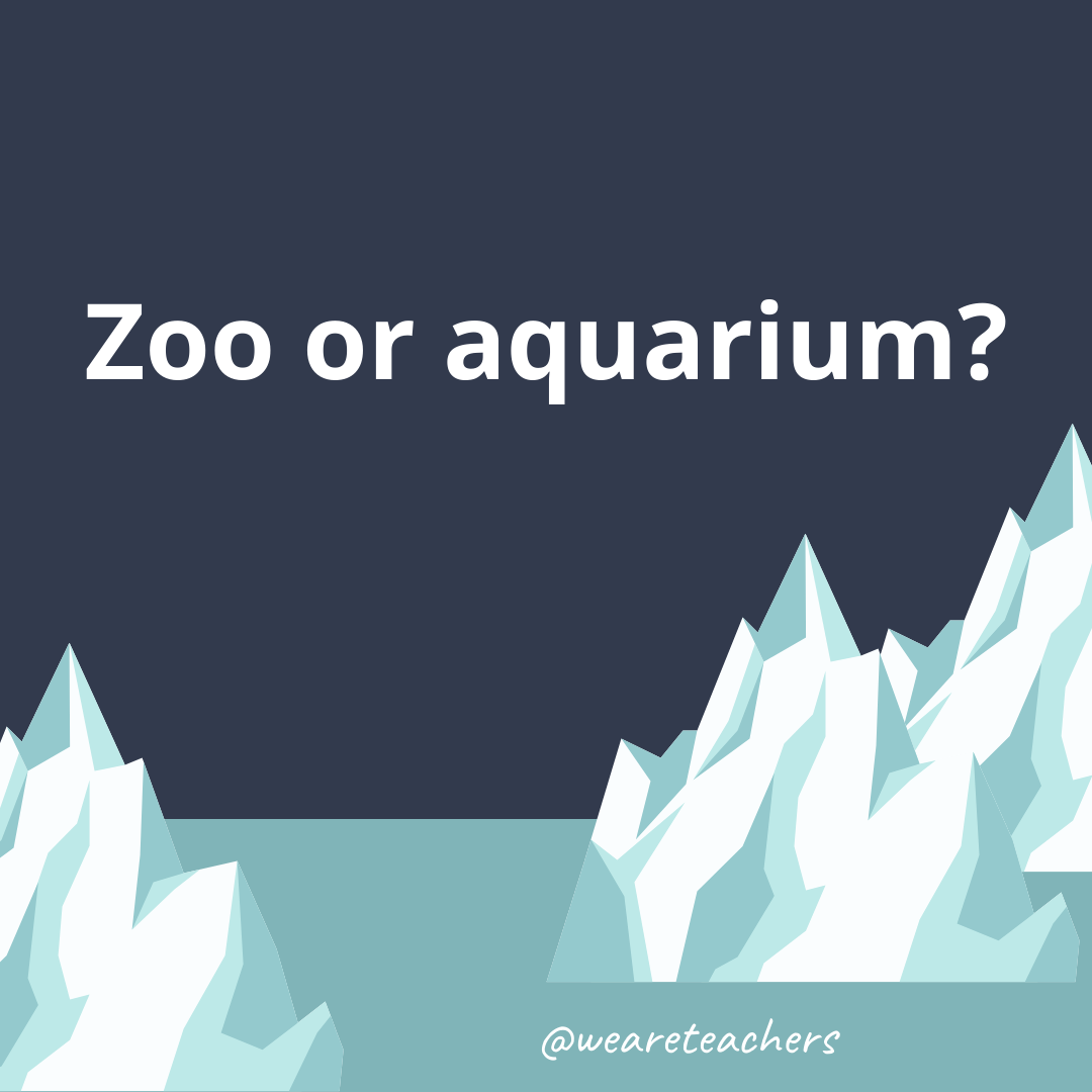 Zoo or aquarium? Zoo or aquarium?