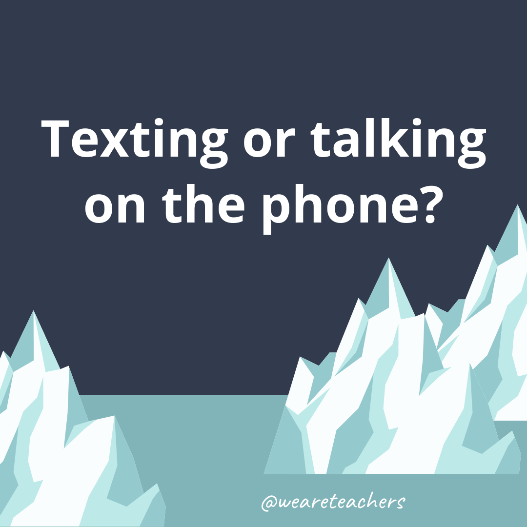Texting or talking on the phone? Texting or talking on the phone?- fun icebreaker questions