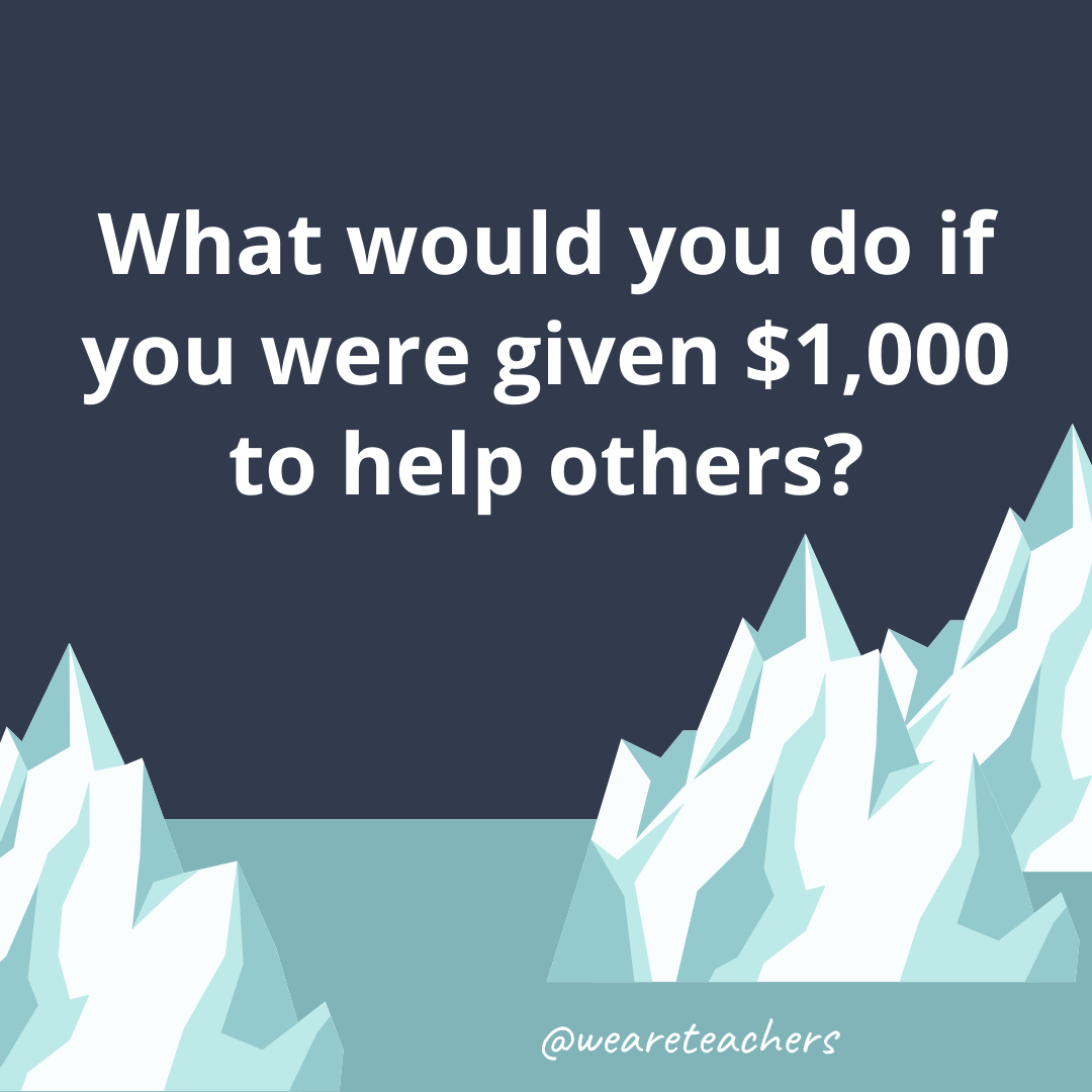 What would you do if you were given $1,000 to help others? What would you do if you were given $1,000 to help others?