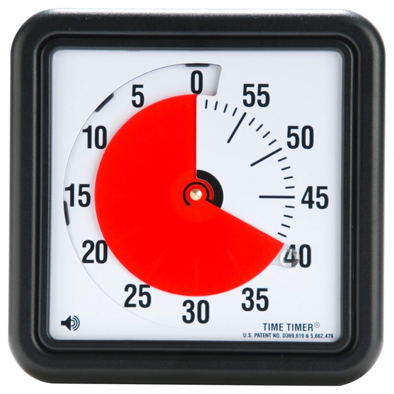 time timer visual timer that shows the time left for teachers to use during classroom procedures