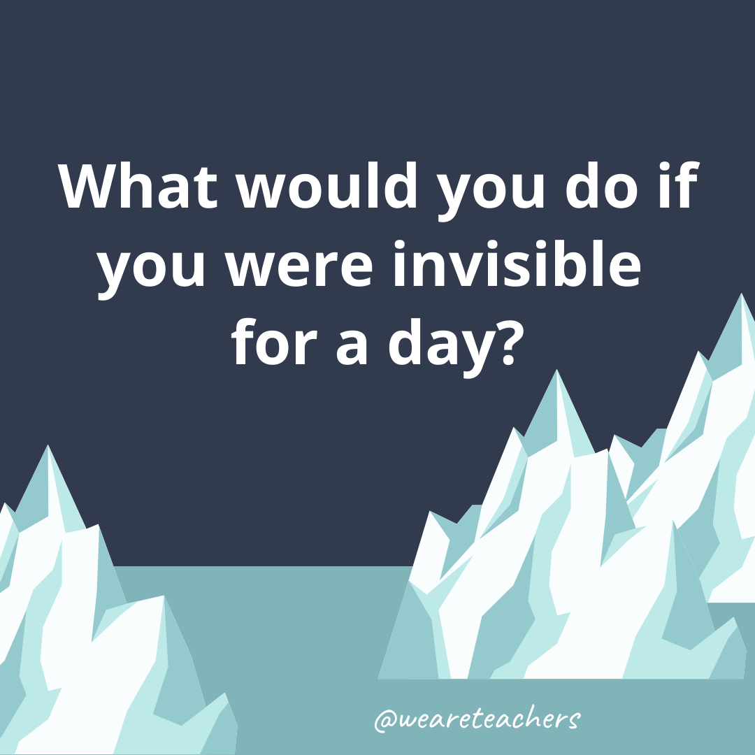 What would you do if you were invisible for a day? What would you do if you were invisible for a day?- fun icebreaker questions