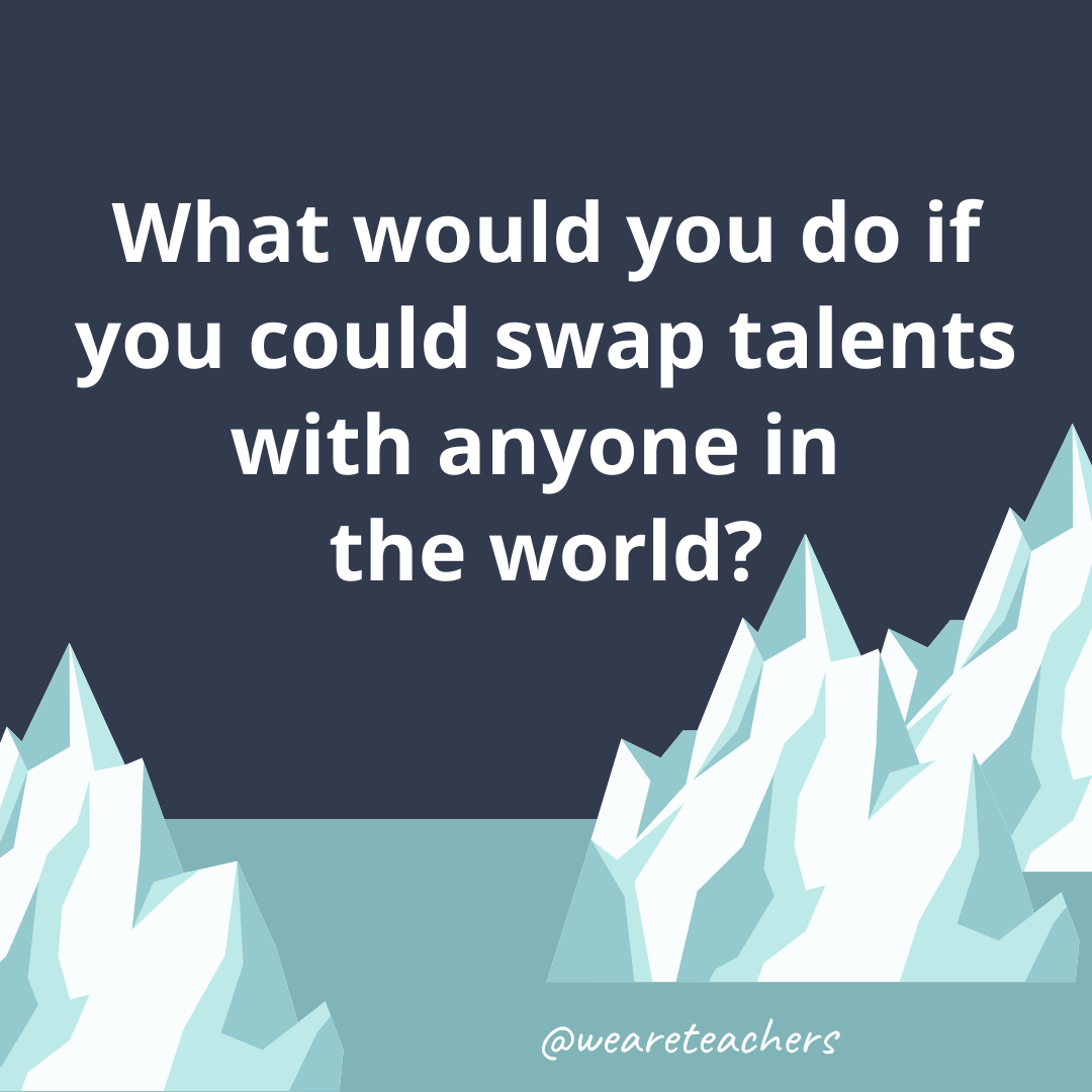 What would you do if you could swap talents with anyone in the world? What would you do if you could swap talents with anyone in the world?- fun icebreaker questions