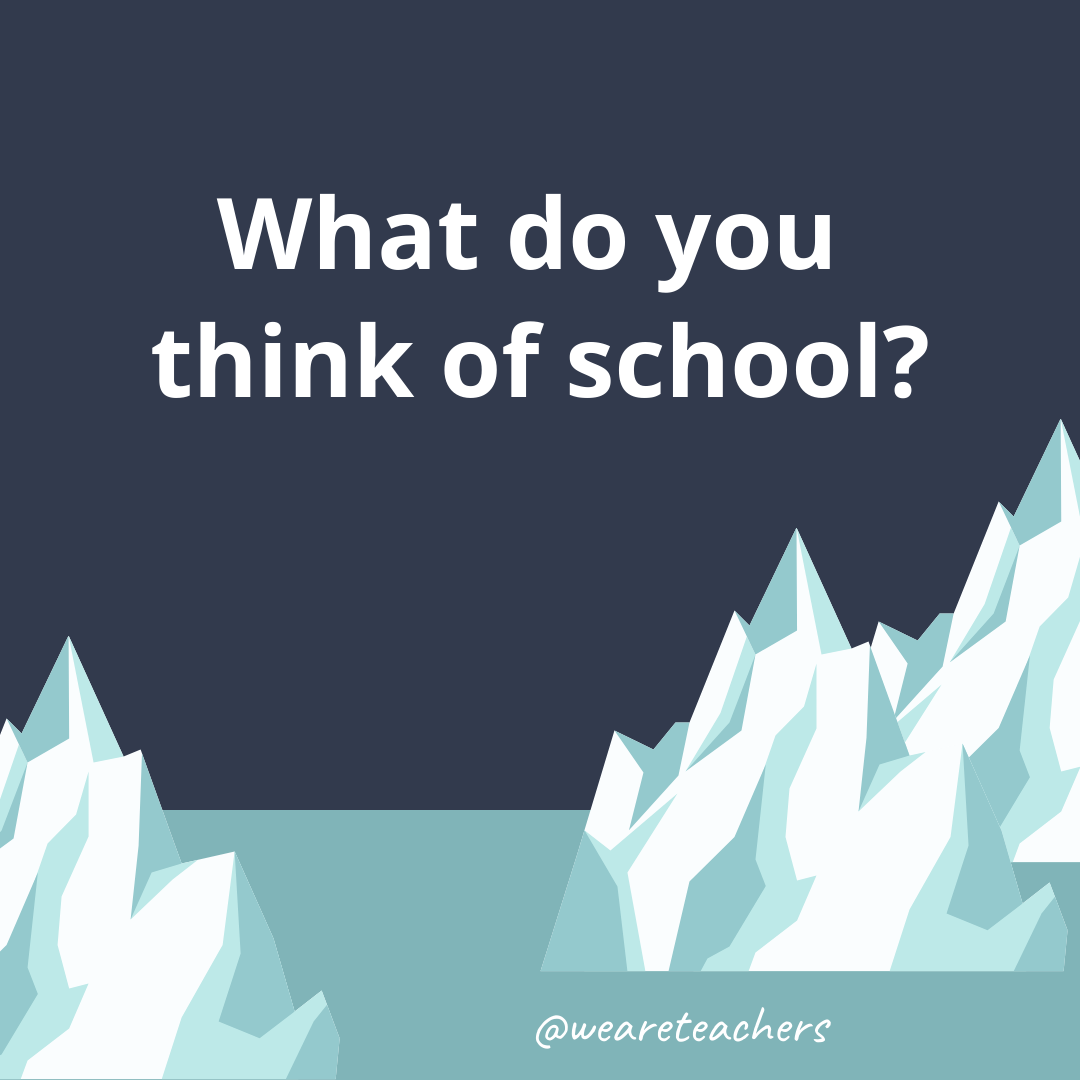 What do you think of school? What do you think of school?- fun icebreaker questions