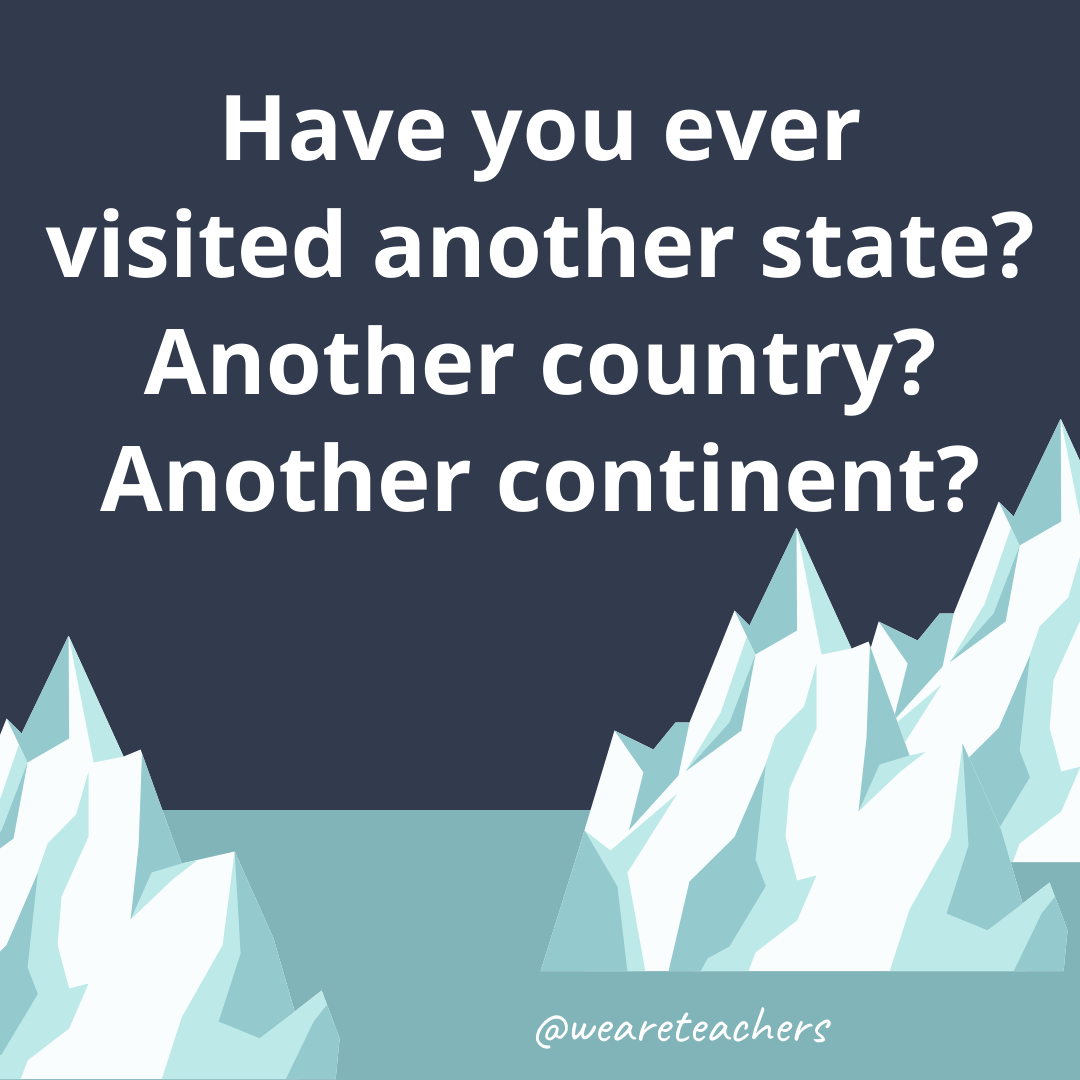 Have you ever visited another state? Have you ever visited another state?