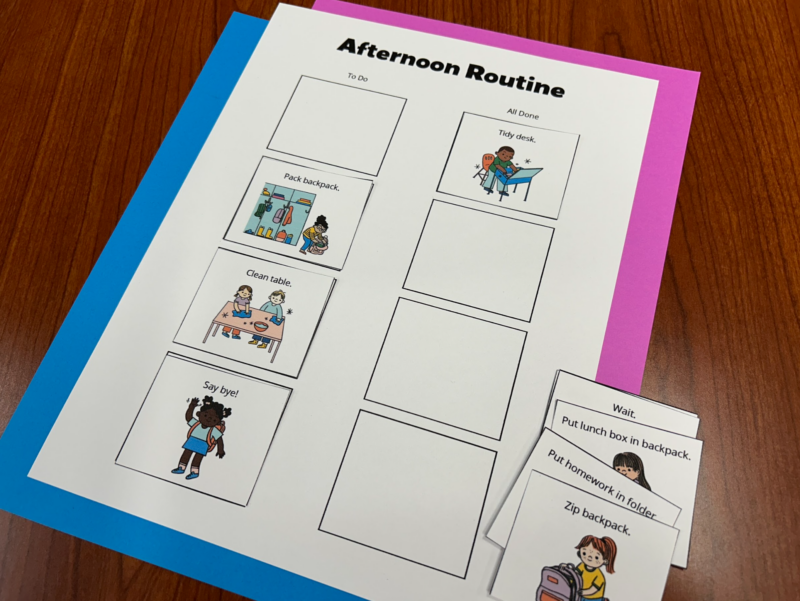 Afternoon Schedule Printable afternoon visual schedule for students.