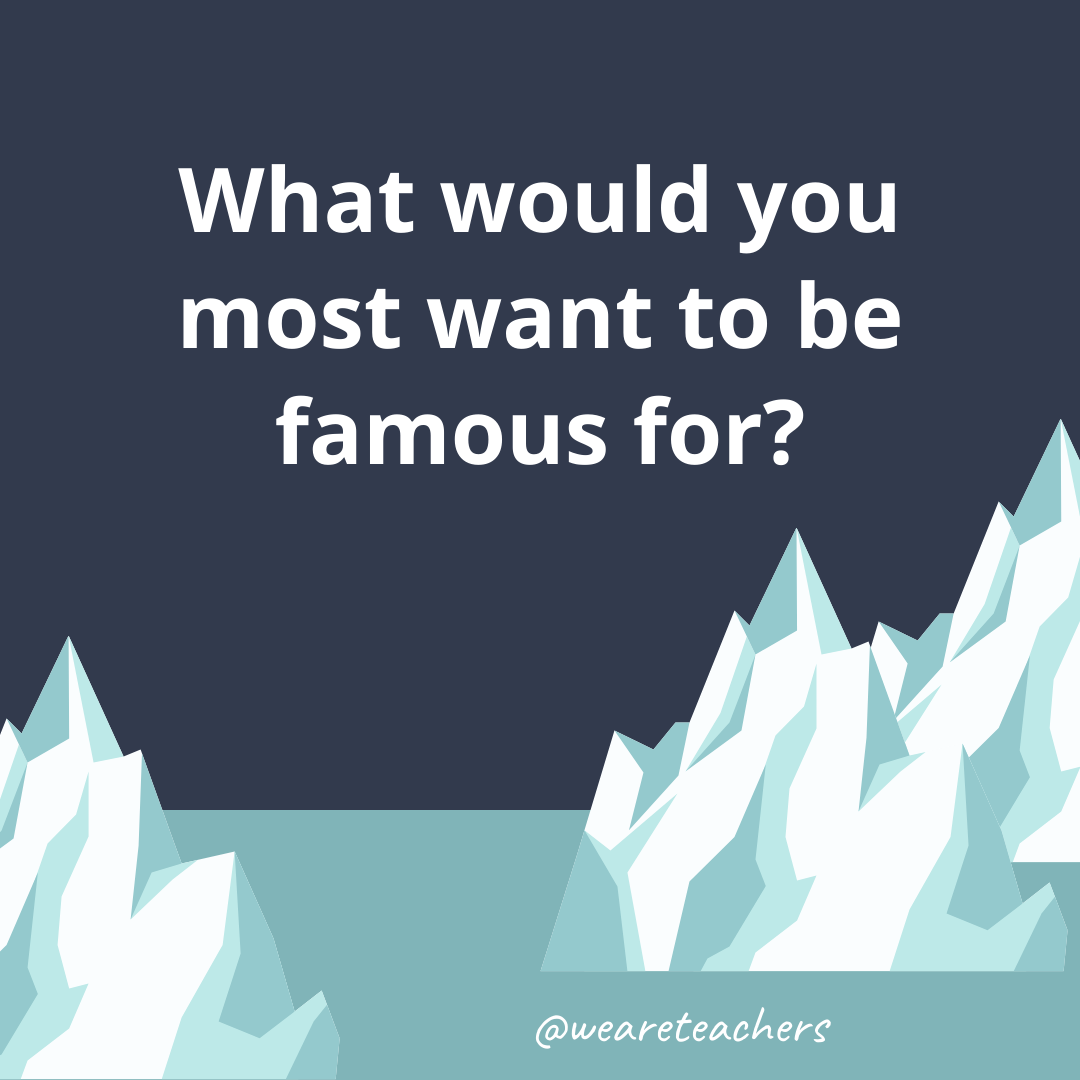 What would you most want to be famous for? What would you most want to be famous for?