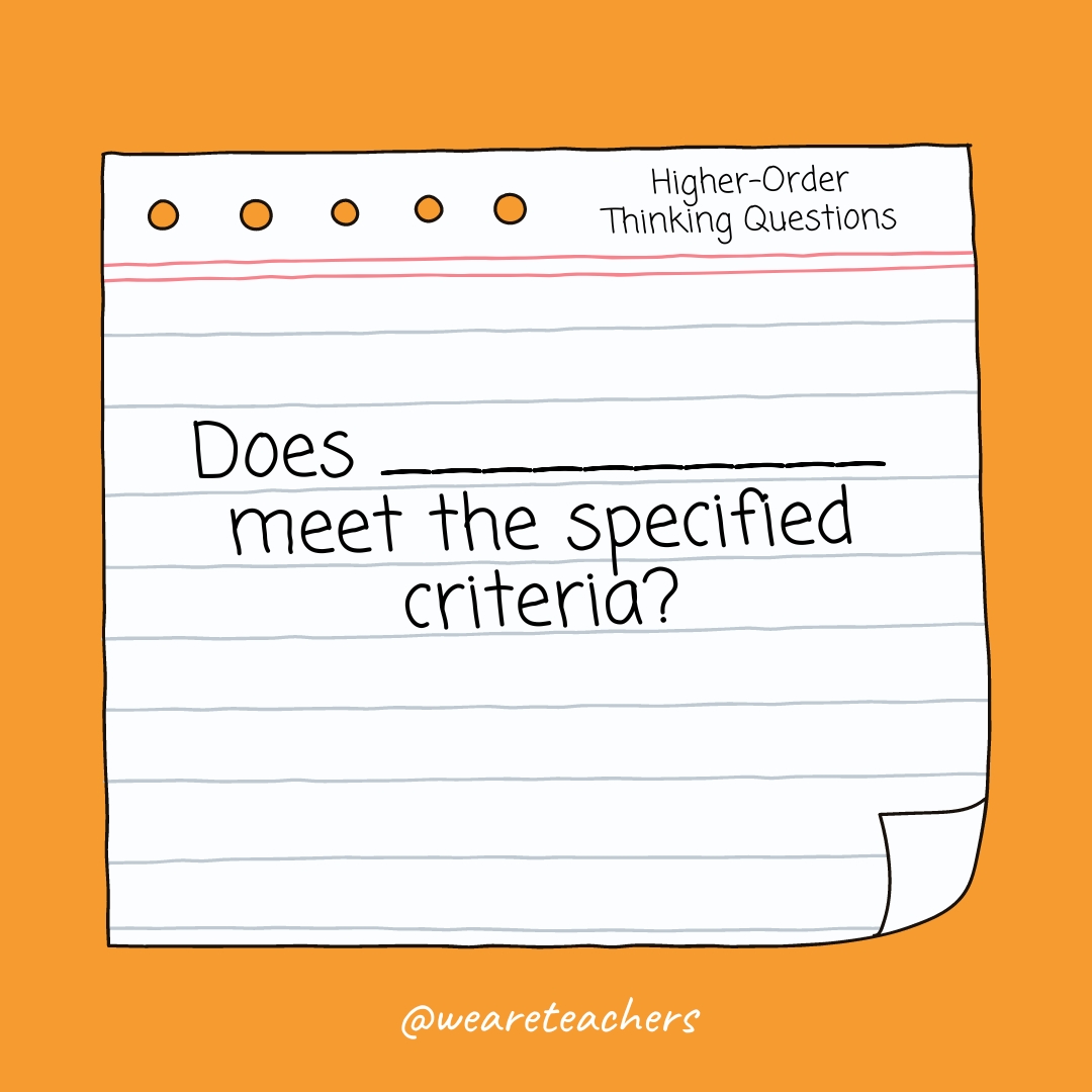 Does __________ meet the specified criteria?